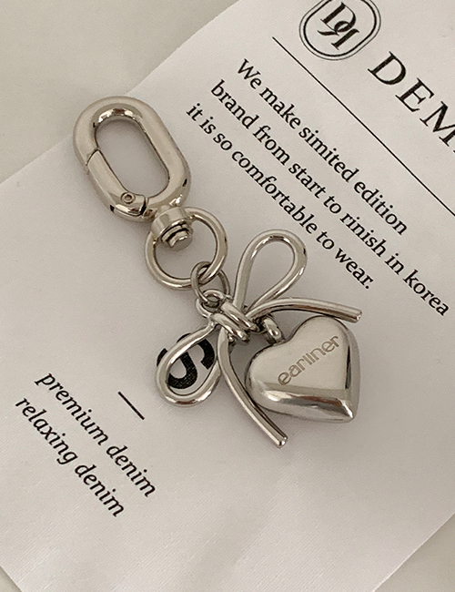 [handmade] ribbon heart keyring