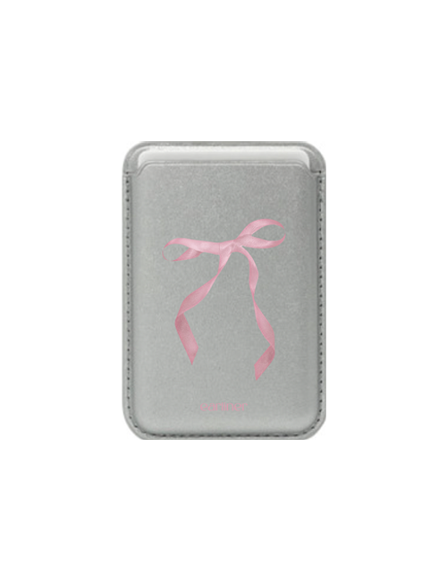 [made] vintage pink ribbon magsafe card holder